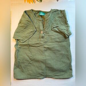 Little Green Radicals Olive Button Down Shirt